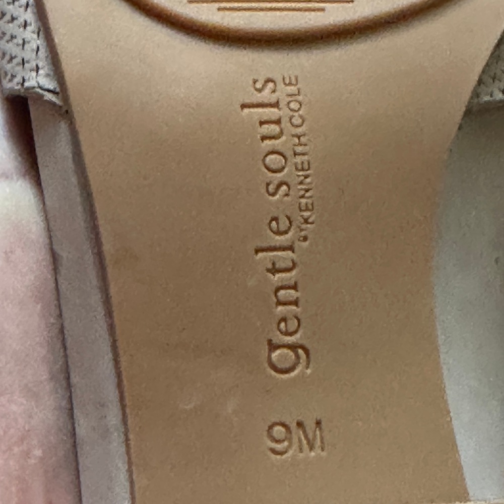 Gentle Souls Kenneth Cole Sandal Heels Size 9M Beige Leather Charlene 2 - Picture 8 of 13